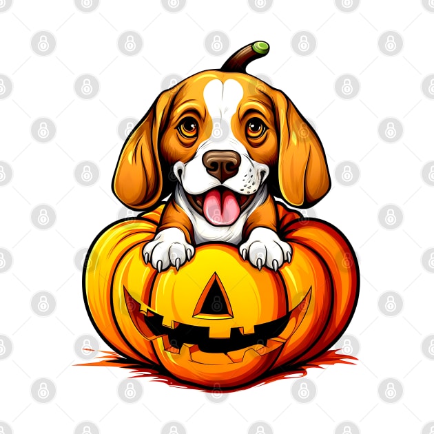 Beagle Dog inside Pumpkin #1 by Chromatic Fusion Studio