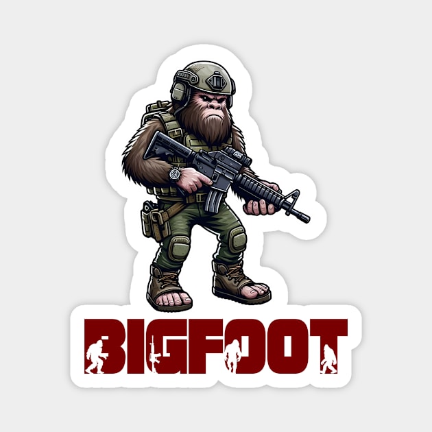 Tactical Bigfoot Magnet by Rawlifegraphic