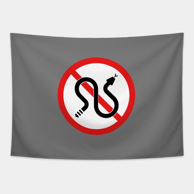 No Rattlesnake Warning sign Tapestry by Vidision Avgeek