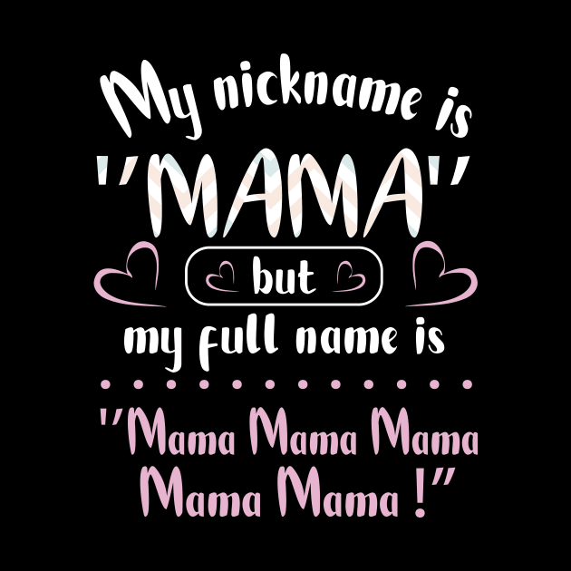 My Nickname Is Mama But My Fulll Name Is Mama Mama Mama  Happy Mother Father Parent Day by joandraelliot