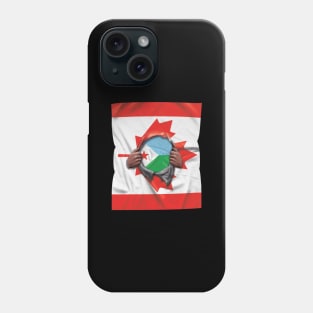 Djibouti Flag Canadian Flag Ripped - Gift for Djiboutian From Djibouti Phone Case