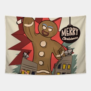 Gingerbread man destroys the city Tapestry