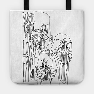 Why The Long Face - Limp Faces Psychedelic Line Ink Drawing with Art Style Tote