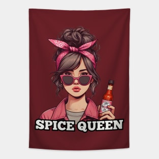 hot sauce messy hair woman Tapestry