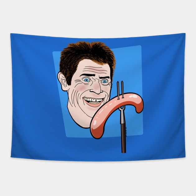Willem Dafoe’s Uncomfortably Large Sausage Tapestry by CriticsPod