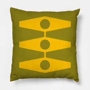 Minimal Eyes in Warm Yellow and Light Olive Pillow