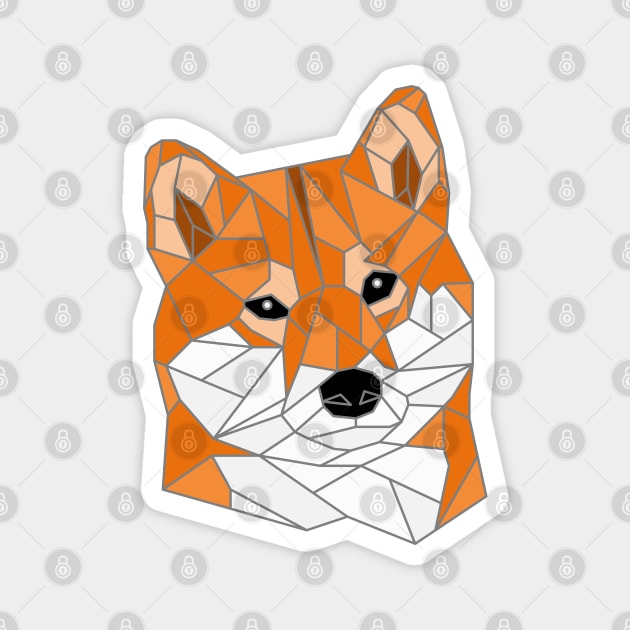 Shiba Inu Red Stained Glass Magnet by inotyler