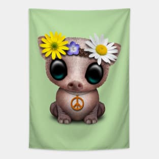 Cute Baby Pig Hippie Tapestry