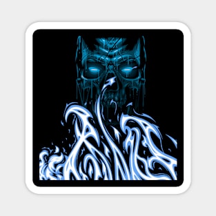 Blue fire skull Magnet