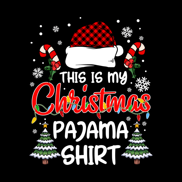 This Is My Christmas Pajama Shirt Xmas Lights Funny Holiday T-Shirt by Bruna Clothing