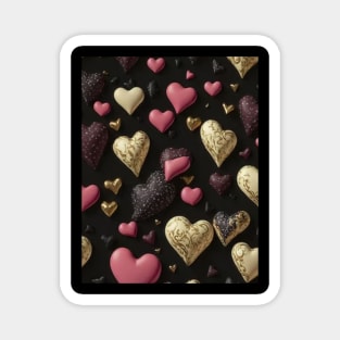 Chocolate hearts pattern Magnet