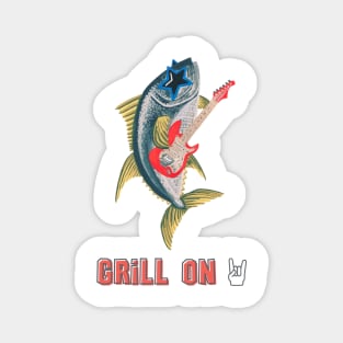 "Grill On" Tuna fish with guitar Magnet