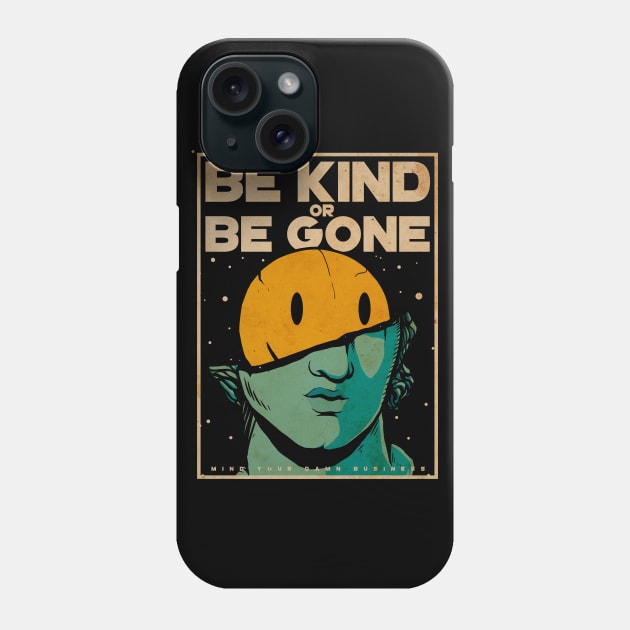 ancient greek broken statue of david synthwave colors vaporwave be kind or be gone Phone Case by A Comic Wizard