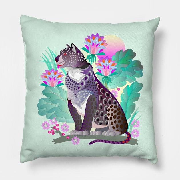 Black panther Pillow by Artist Natalja Cernecka