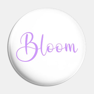 Bloom Word Art Script Typography in Purple Color Pin