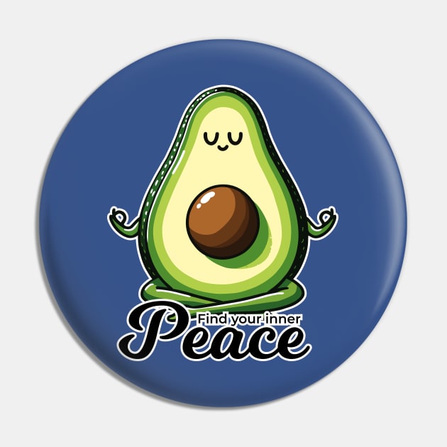 Funny Avocado Yoga -  Find Your Inner Peace Pin by Muslimory