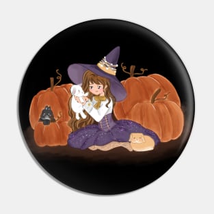 Little Witch and Three Rabbit _ Bunniesmee Halloween Edition Pin