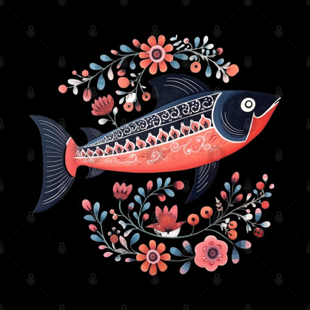 A Cute Salmon Scandinavian Art Style by Studio Red Koala