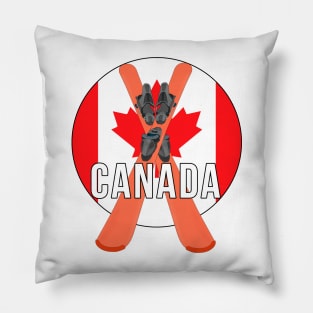 Cool Ski Flag of Canada Pillow