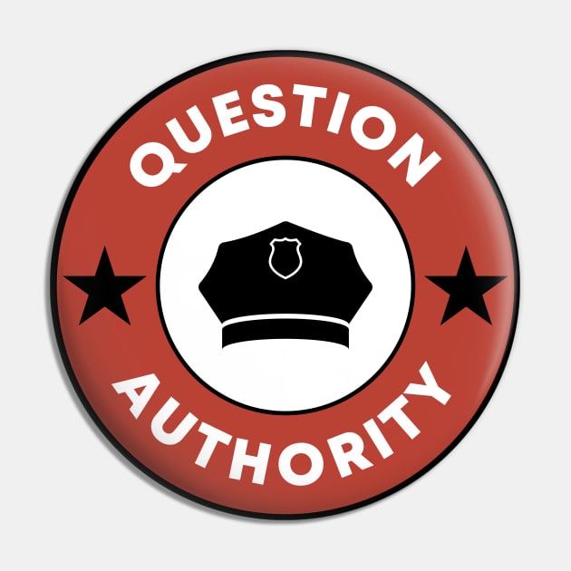 Question Authority Pin by Football from the Left