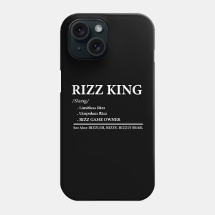 W Rizz The Rizz King Funny Meme Quote Phone Case