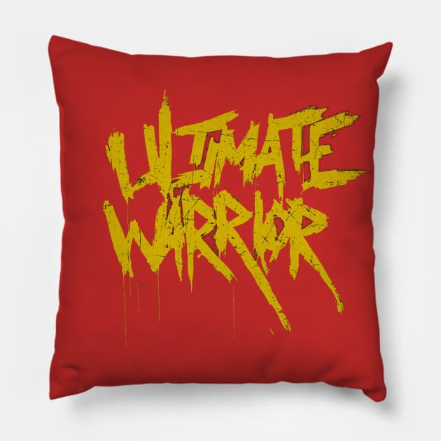 Ultimate Warrior Name Grunge Pillow by MunMun_Design