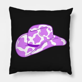 Purple Cow Print Cowboy Hat Pillow