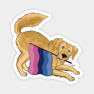 Pride Doggos Alternates: Omnisexual Golden Retriever Magnet