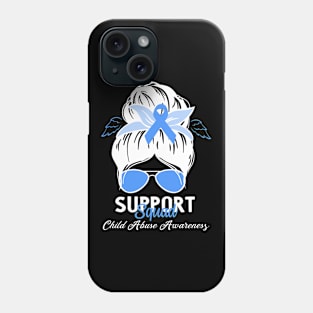 Child Abuse Prevention Awareness Month Blue Ribbon gift idea Phone Case