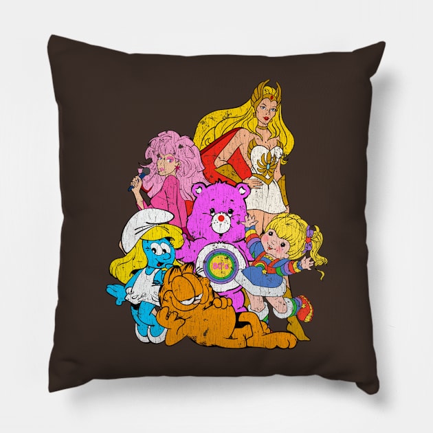 80s Cartoons Pillow by salomina