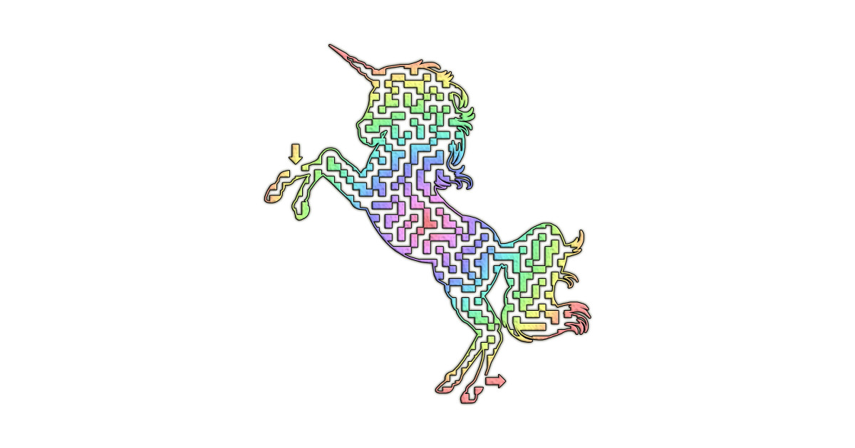Unicorn Rainbow Maze & Labyrinth Unicorn Pin TeePublic