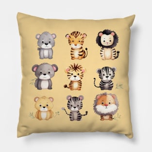 Cute Watercolour Animals Pillow