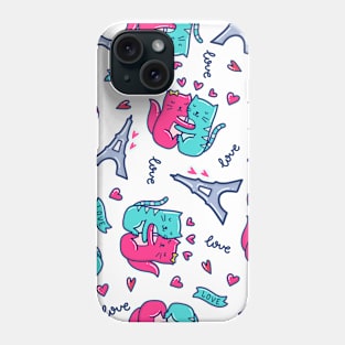 Cats in Love - Doodle Phone Case