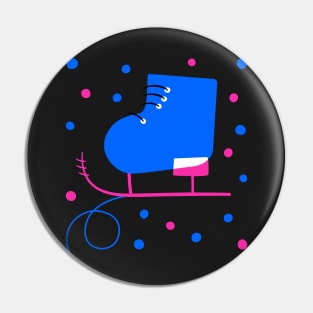 Blue Neon Skates Pin