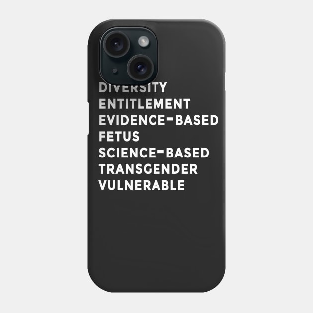 Seven Banned Words CDC Phone Case by Scarebaby