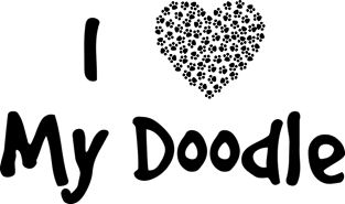 I love my doodle with paws for Dog lovers Magnet