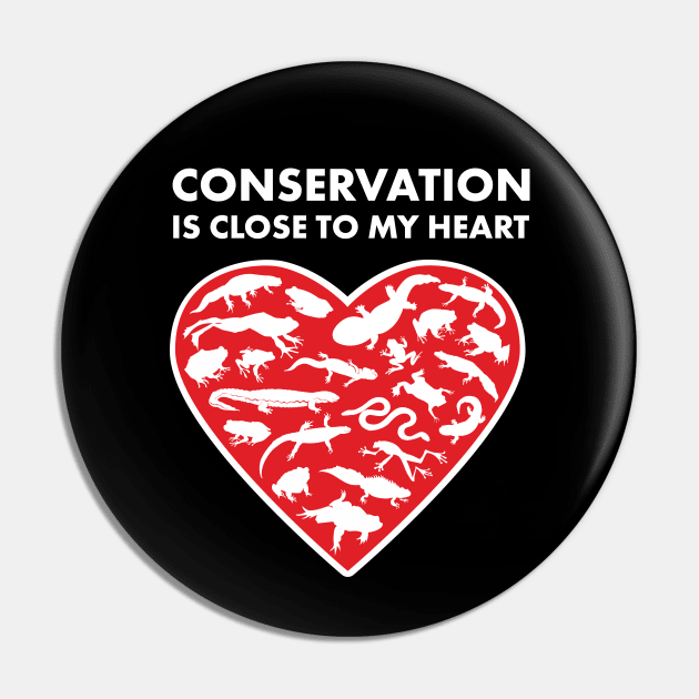 Amphibians Conservation Heart Pin by Peppermint Narwhal