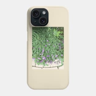 Painted Chives, green purple beige, digitally modified photography Phone Case