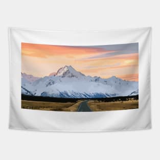 Mt Cook Sunset Digital Painting Tapestry