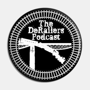 Classic DeRailers Podcast Logo (Tracks - White) Pin