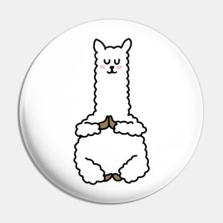 Cute Llama Alpaca Meditation Namaste Yoga Pin