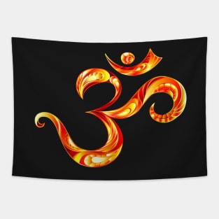 Fire Symbol Om Tapestry
