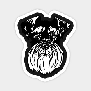 Miniature Schnauzer Dog Linoprint Magnet