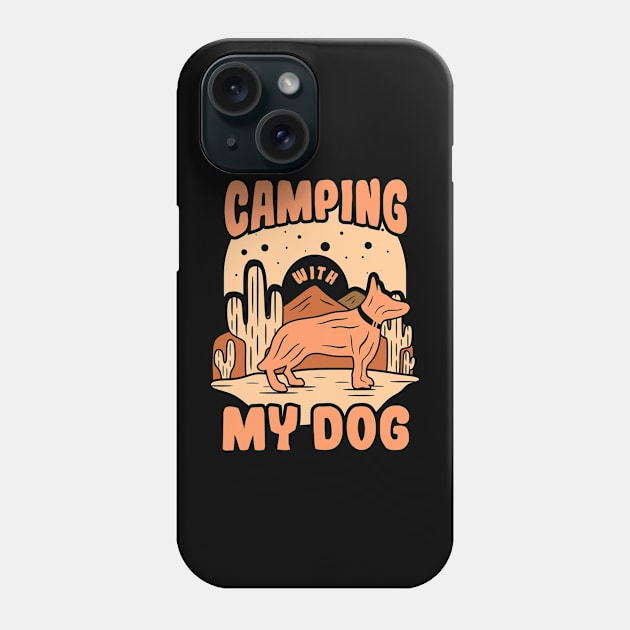 Camping with My Dog Tee Phone Case by Hashed Art