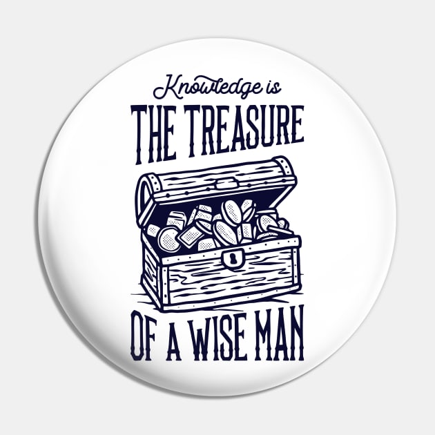 Knowledge is the treasure Pin by Vintage Division