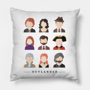 Outlander Characters Icons Illustration Pillow