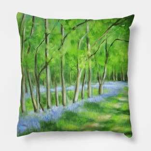 Bluebells in Rowley Wood Pillow