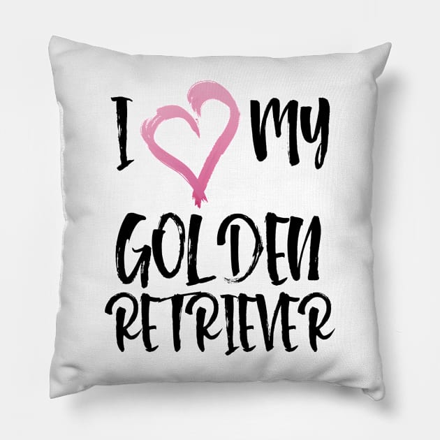 I heart my Golden Retriever! Especially for Golden owners! Pillow by rs-designs