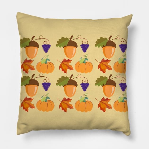 Autumn pattern 2. Pillow by Miruna Mares