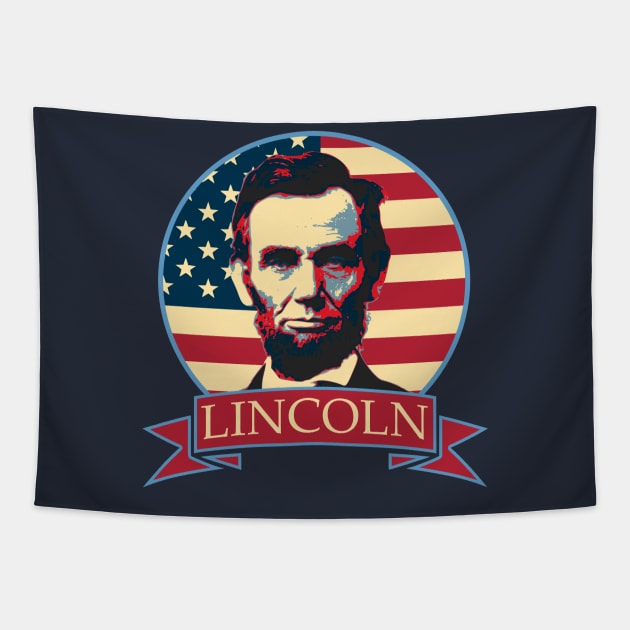 Abraham Lincoln American Banner Tapestry by Nerd_art